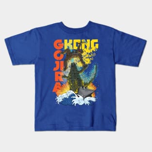 Gojira & Kong on the ocean Kids T-Shirt